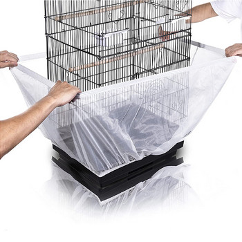 Κάλυμμα κλουβιού πουλιών Catcher προστατευτικό δίχτυ κάλυμμα Bird Nylon Mesh Αέρινη ελαστική φούστα κλουβιού για στρογγυλά τετράγωνα κλουβιά Αξεσουάρ Parrot
