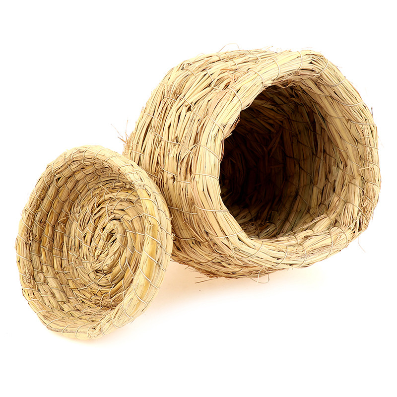 Dabīgās šķiedras salmu putnu ligzda Putnu būris Papagaiļu atpūtas vairošanās vieta Ar rokām gatavota silta mājdzīvnieku guļamistaba papagaiļiem Kanārijputni Balodis Balodis