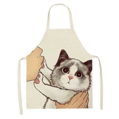 Cute Cartoon Cat Kitty Ποδιά Αντιρρυπαντική Αμάνικη Ποδιά Αμάνικη για Γυναικεία Καθαρισμός Οικιακής Χρήσης Αξεσουάρ μαγειρικής