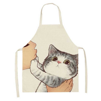 Cute Cartoon Cat Kitty Ποδιά Αντιρρυπαντική Αμάνικη Ποδιά Αμάνικη για Γυναικεία Καθαρισμός Οικιακής Χρήσης Αξεσουάρ μαγειρικής