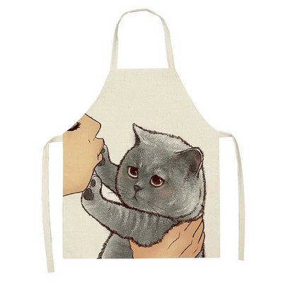 Cute Cartoon Cat Kitty Ποδιά Αντιρρυπαντική Αμάνικη Ποδιά Αμάνικη για Γυναικεία Καθαρισμός Οικιακής Χρήσης Αξεσουάρ μαγειρικής