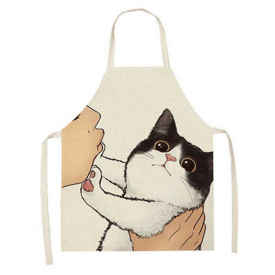 Cute Cartoon Cat Kitty Ποδιά Αντιρρυπαντική Αμάνικη Ποδιά Αμάνικη για Γυναικεία Καθαρισμός Οικιακής Χρήσης Αξεσουάρ μαγειρικής