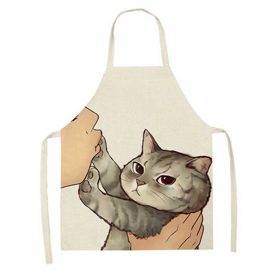 Cute Cartoon Cat Kitty Ποδιά Αντιρρυπαντική Αμάνικη Ποδιά Αμάνικη για Γυναικεία Καθαρισμός Οικιακής Χρήσης Αξεσουάρ μαγειρικής