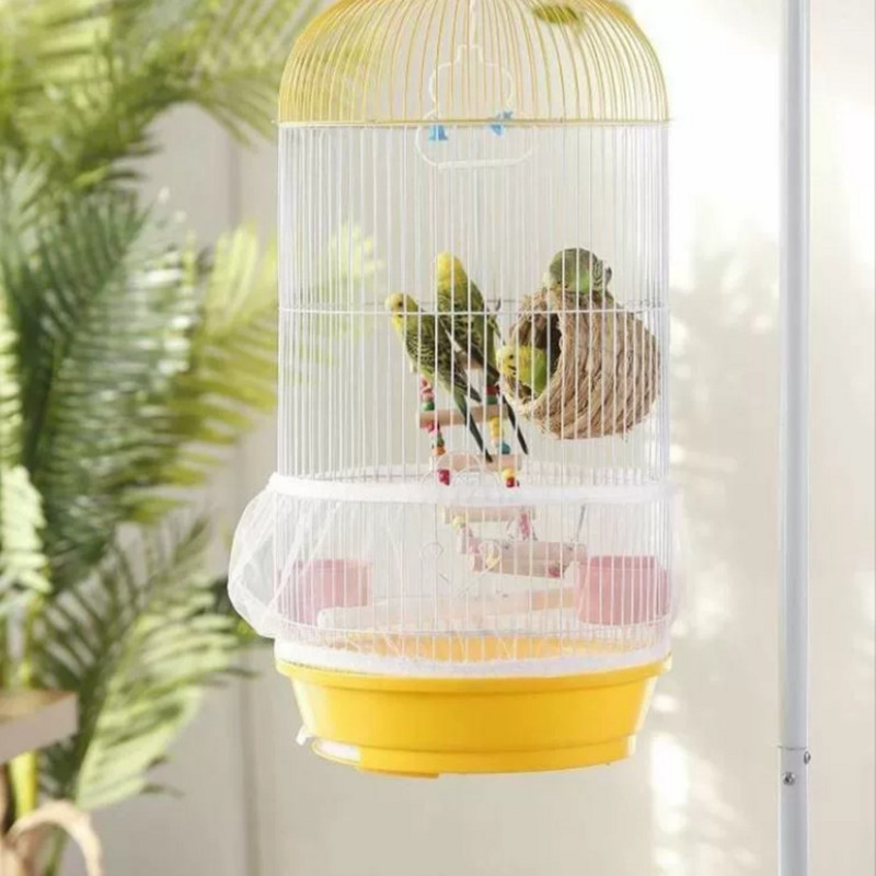 Neilona sieta putnu būra vāka uztvērējs sēklu ķērējs papagaiļa audums gaisīgs sieta sēklu aizsargs putnu būra pārsegs putekļu necaurlaidīgs būra tīkls putnam