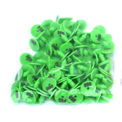 100 gab. Trušu ausu zīmes ar vārdiem Ausu rakstīšana ar lāzeru plastmasas galvas auskari Lauksaimniecības dzīvnieku identifikācijas karte Lauksaimniecības dzīvnieki