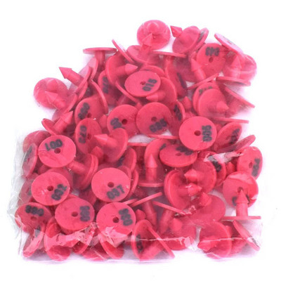 100 gab. Trušu ausu zīmes ar vārdiem Ausu rakstīšana ar lāzeru plastmasas galvas auskari Lauksaimniecības dzīvnieku identifikācijas karte Lauksaimniecības dzīvnieki