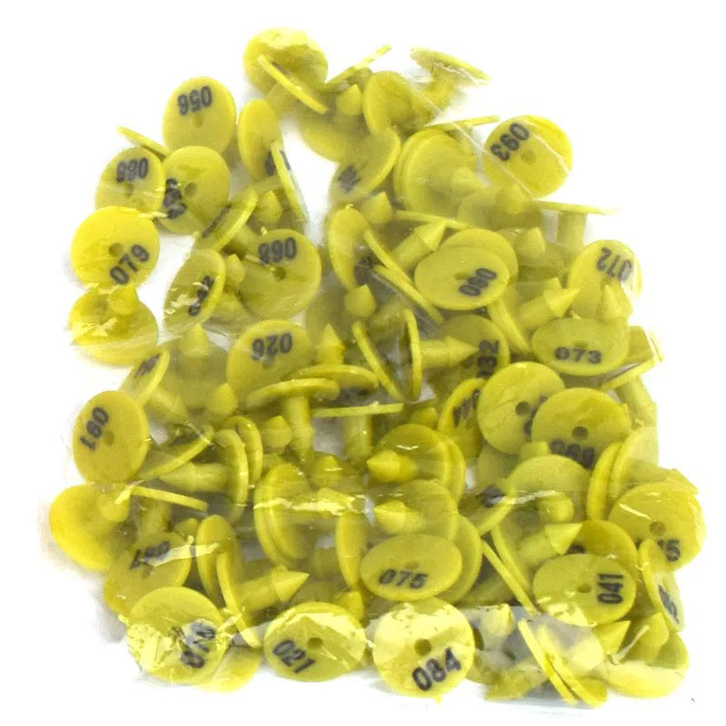 100 gab. Trušu ausu zīmes ar vārdiem Ausu rakstīšana ar lāzeru plastmasas galvas auskari Lauksaimniecības dzīvnieku identifikācijas karte Lauksaimniecības dzīvnieki