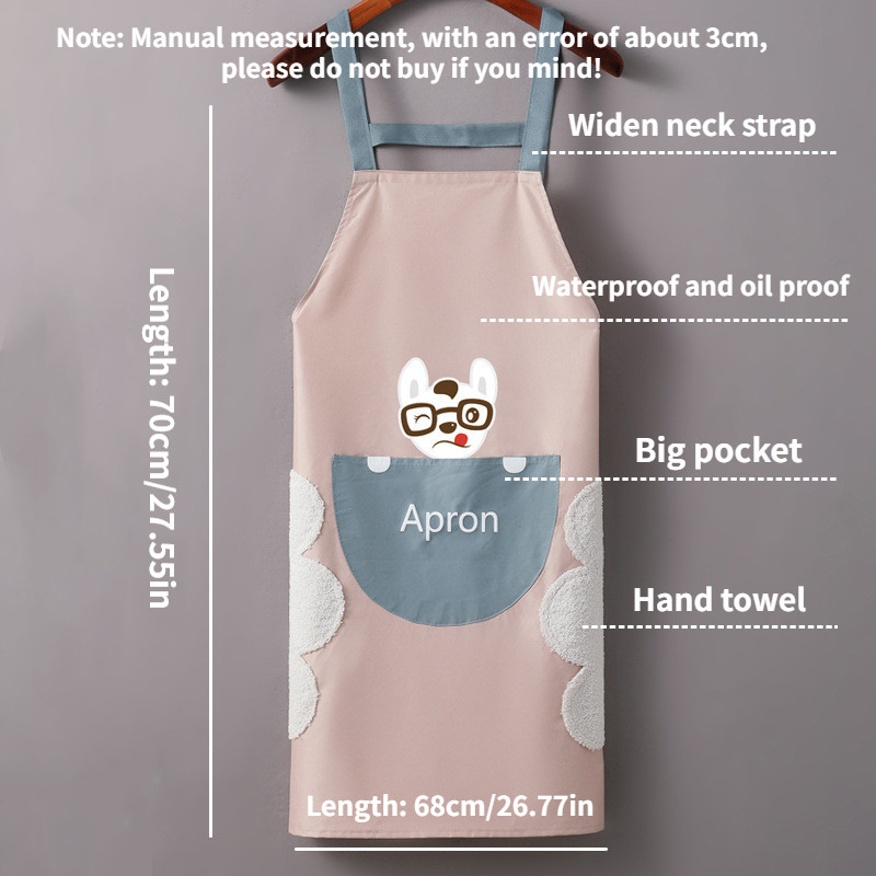 Radošs ūdensnecaurlaidīgs un bez traipiem roku salvetes mīļotājiem Priekšauts Mājai Virtuve Pvch siksna Karikatūra bez piedurknēm dizains ikdienas nepieciešamība
