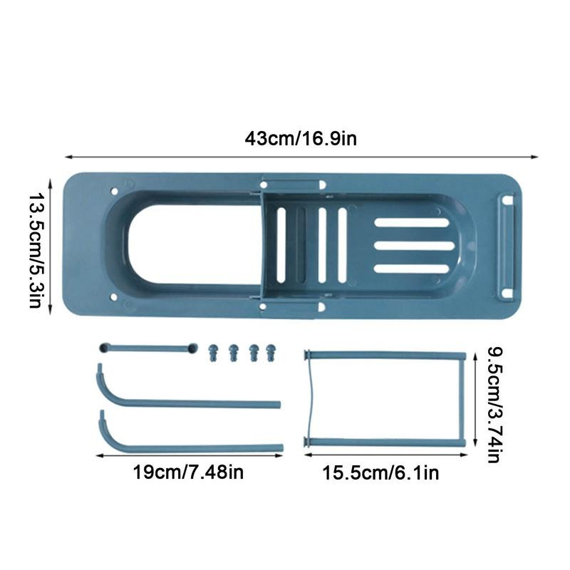 Izlietnes plaukta turētājs Teleskopiskais sietiņa grozs izlietnes notekas Regulējams izlietnes notekas groza sietiņš Teleskopisks virs izlietnes sūklis