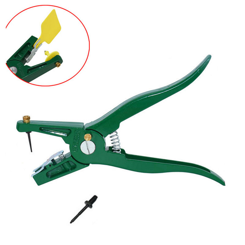 1 gab Austiņu knaibles Dzīvnieku kontroles ierīce Zaļa metāla ausu knaibles Cūku govs aitas truša identifikācijas rīks