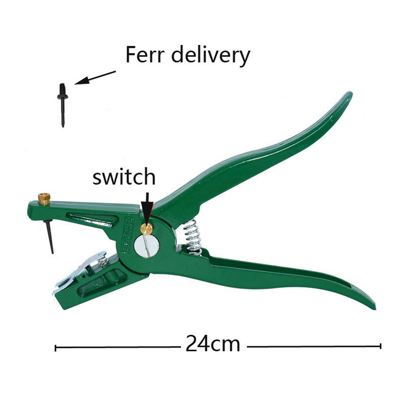 1 gab Austiņu knaibles Dzīvnieku kontroles ierīce Zaļa metāla ausu knaibles Cūku govs aitas truša identifikācijas rīks