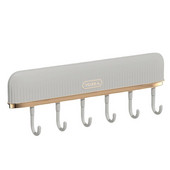 Līmīgs virtuves piederumu turētājs pie sienas stiprināms virtuves sliedes organizators mēteļu plaukta piederumu turētājs ar 6 āķiem dvieļu āķis bez urbšanas