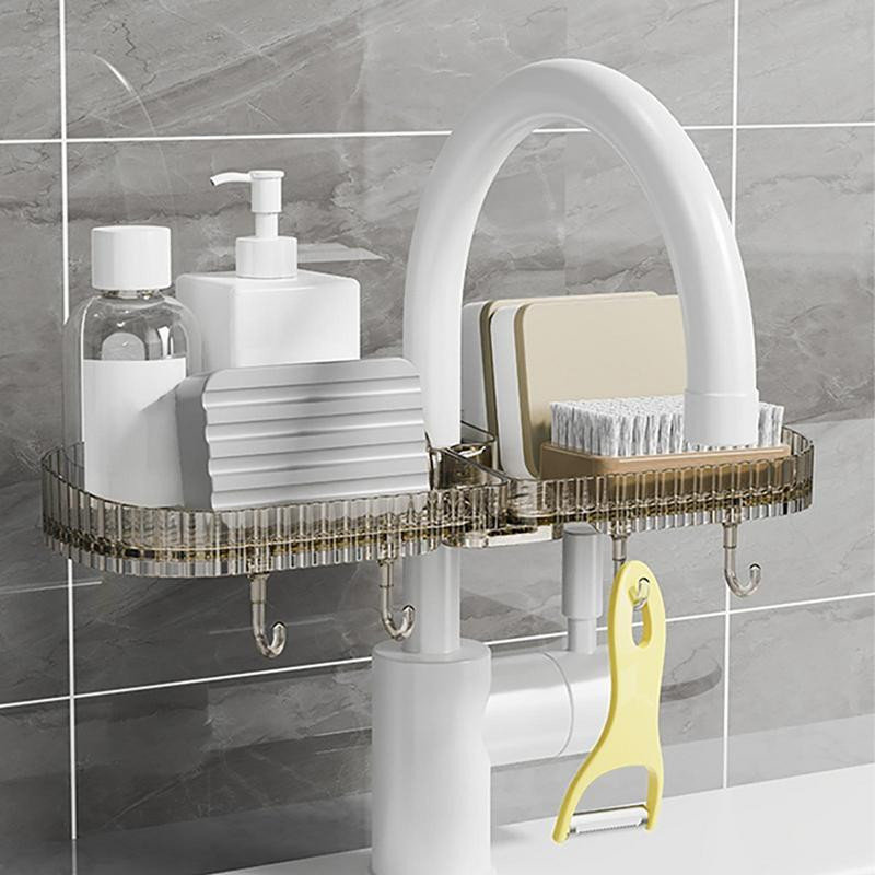 Baucet Rack Sink Organizer Ράφι οργάνωσης νεροχύτη κουζίνας Σταθερή βάση νεροχύτη Caddy Organizer Δίσκος οργάνωσης νεροχύτη κουζίνας Ράφι οργάνωσης για
