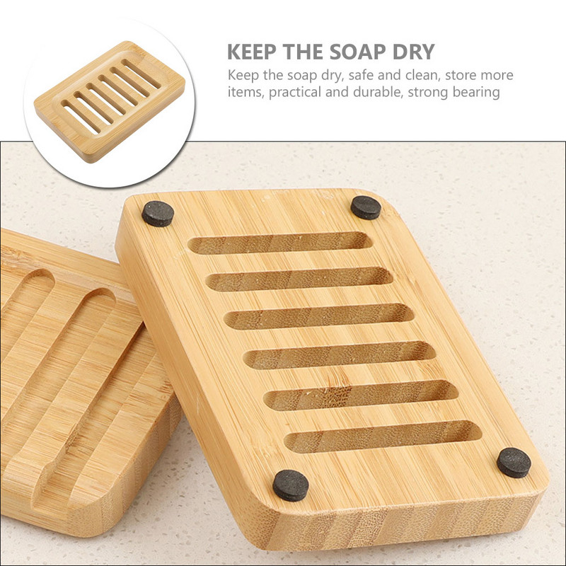 Σαπούνι τουαλέτας Μπαμπού Δίσκος Αποθήκευσης Σαπουνιού Πλυντηρίου Χειροποίητη θήκη για σφουγγάρι κουζίνας