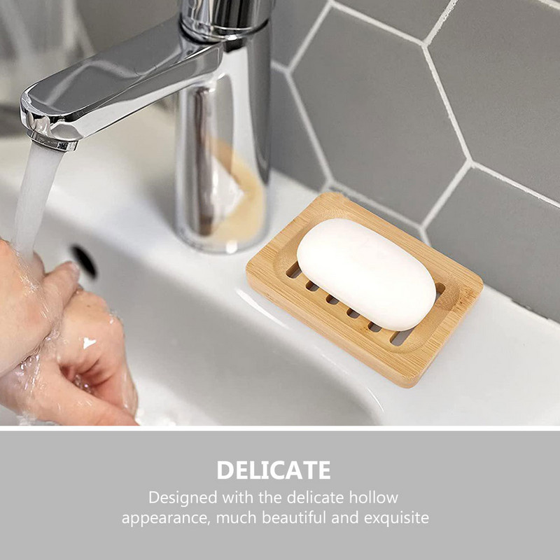 Σαπούνι τουαλέτας Μπαμπού Δίσκος Αποθήκευσης Σαπουνιού Πλυντηρίου Χειροποίητη θήκη για σφουγγάρι κουζίνας
