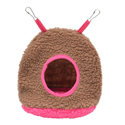 Mīksts plīša putnu papagaiļu ligzda šūpuļtīkls, silts ziemas piekārts būris māja Rotaļlietas Mājdzīvnieki Papagailis Gulta apaļa ala Miega būda telts rotaļlieta