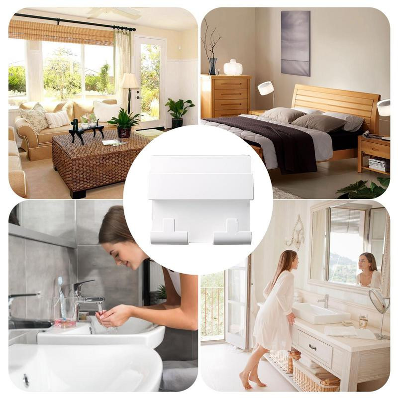 Sienas mobilā tālruņa uzlādes turētājs Līmējams mobilā telefona sienas statīvs lādētājam 2 kg gultnis, pašlīmējoša ligzdas kabata ar