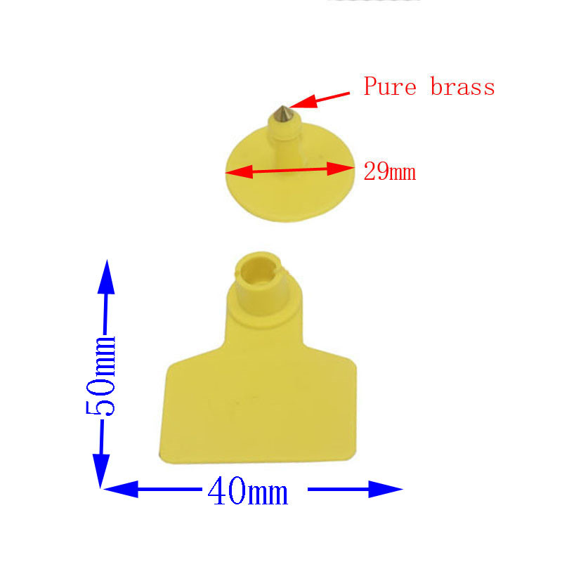 25 gab Cūku liellopu aitu ausu zīmes bez vārda auss lāzera rakstīšana vara galvas auskari lauksaimniecības dzīvnieku identifikācijas karte
