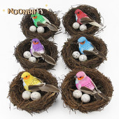 Mākslīgo putnu ligzdu simulācijas olas Modelis Mikro feja Dārza rotājums Miniatūra figūriņa rotaļlieta Amatniecības piederumu loga displejs