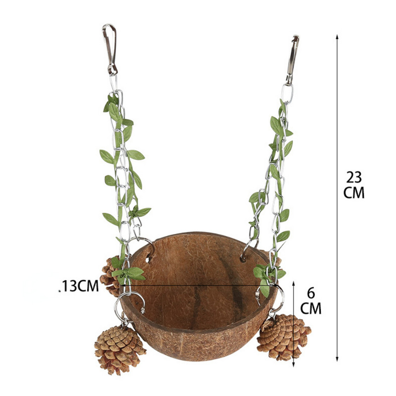 1 vnt. Paukščių žaislas Kokosinis paukščio lizdas Naminis gyvūnas Papūga Cockatiel Narvelis Paukščių žaislai Kabantys Žaislas Brinquedo Hamakas Sūpynės žaislas
