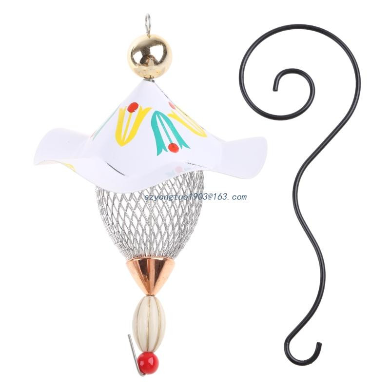 Ταΐστρα πουλιών για εξωτερικό κρεμασμένο μεταλλικό σπιτάκι πουλιών με μικρή φωλιά Δώρο για λάτρεις των πουλιών