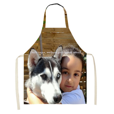 Armas mustvalge kass Prinditud linane põll naistele Mehed Lapsed Lapsed Multifilm Loomade küpsetamine Toiduvalmistamise tarvikud Mandill