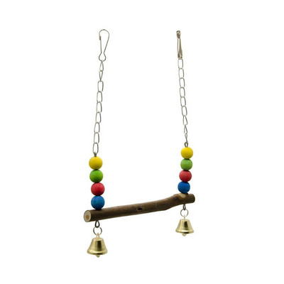 Izturīgs papagaiļu būris šūpuļtīkls šūpoles, krāsainas krelles, stāvēšanas piederumi koka tilta kāpnēm papagaiļa stāvām piederumi Y5GB