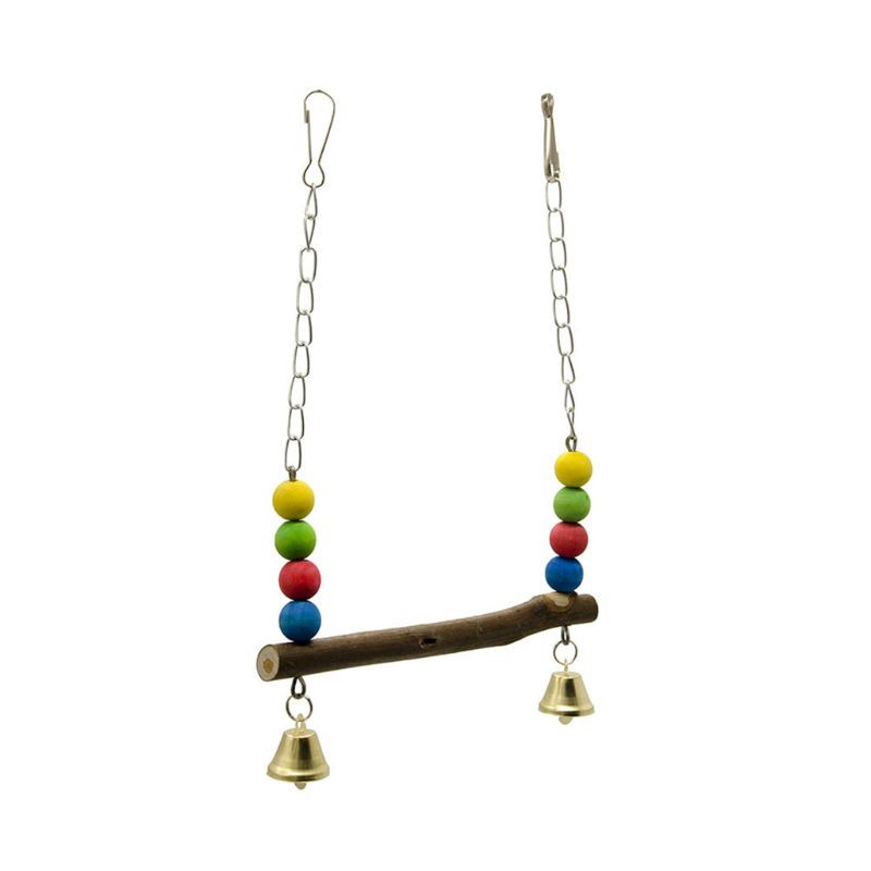 Izturīgs papagaiļu būris šūpuļtīkls šūpoles, krāsainas krelles, stāvēšanas piederumi koka tilta kāpnēm papagaiļa stāvām piederumi Y5GB