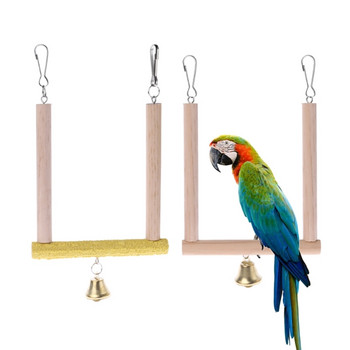 67JE Durable Parrot Cage αιώρα Swing Grinding Swing Standing Supplies Wooden Bridge Parrot Standing Supplies