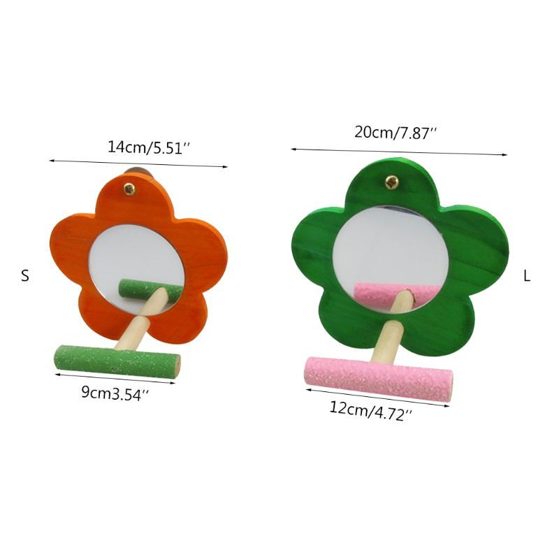 Putnu spogulis ar asari dabīgo papagaiļu statīvu Kanāriju salu kakadu krāsains zieds