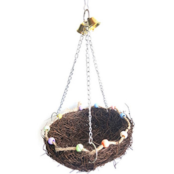 Parrot Bird Natural Rattan Nest Κρεμαστή κούνια κλουβί πέρκα Παιχνίδι για κατοικίδια προμήθειες για μικρά μεσαία μεγάλα πουλιά