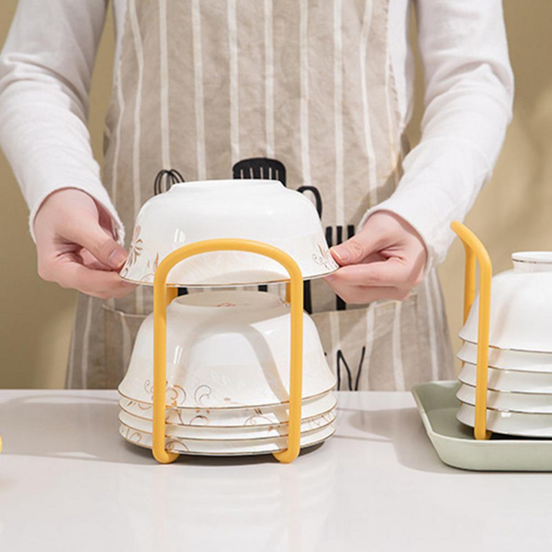 Ράφι αποθήκευσης Αναδιπλούμενη θήκη μπολ Αντιχαρακτική ABS Ρυθμιζόμενα πιάτα Σκεύος κουζίνας