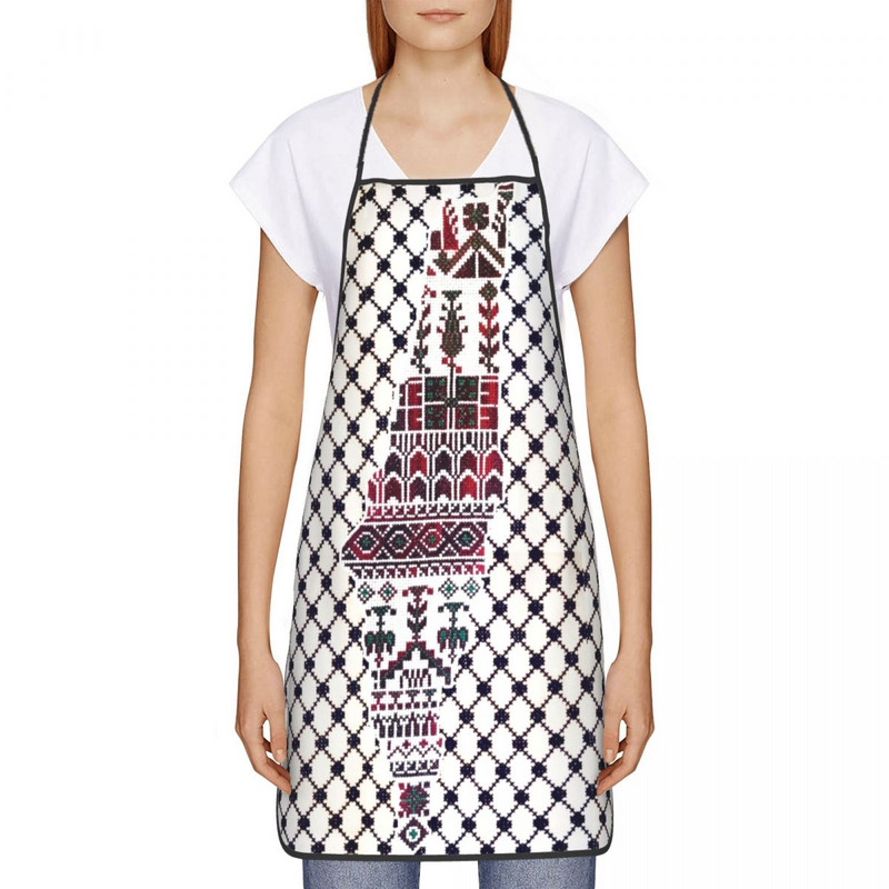 Palestīna Keffiyeh Palestīnas tradicionālā Tatreez izšūšana Priekšauts Virtuve Šefpavārs Gatavošana Vīrieši Sievietes Hatta Kufiya Tablier virtuve