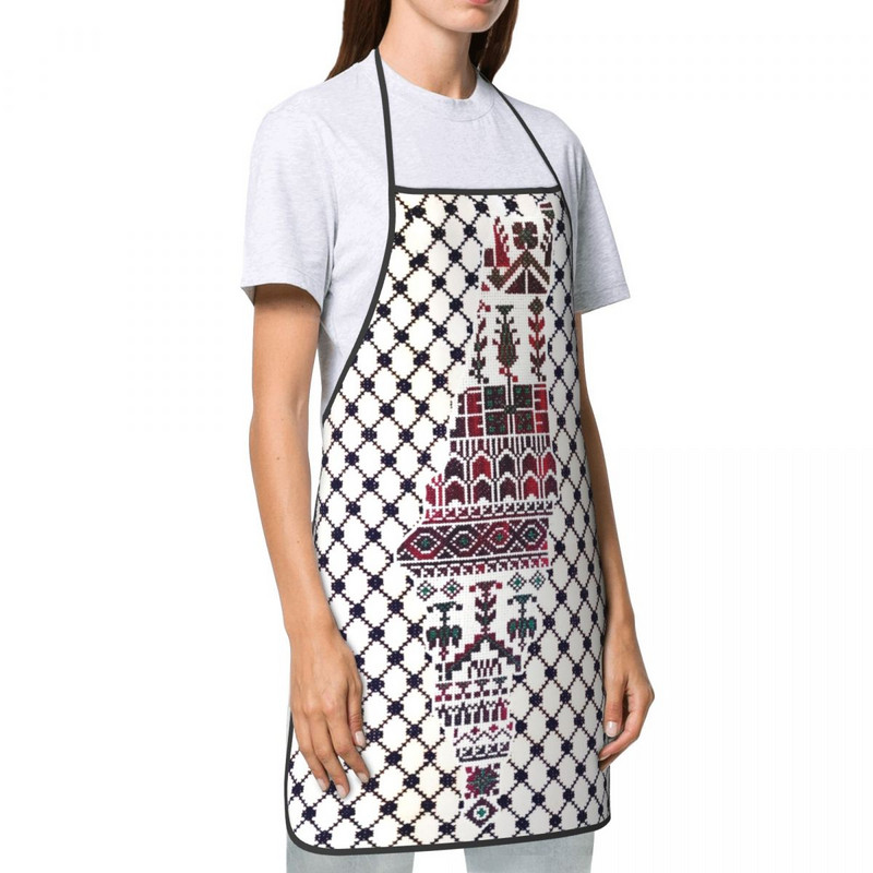 Palestīna Keffiyeh Palestīnas tradicionālā Tatreez izšūšana Priekšauts Virtuve Šefpavārs Gatavošana Vīrieši Sievietes Hatta Kufiya Tablier virtuve