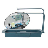 Jauns teleskopiskais izlietnes plaukts virtuves izlietnes organizators ziepju sūklis turētājs izlietnes notekas plaukts uzglabāšanas grozs virtuves sīkrīki aksesuāri