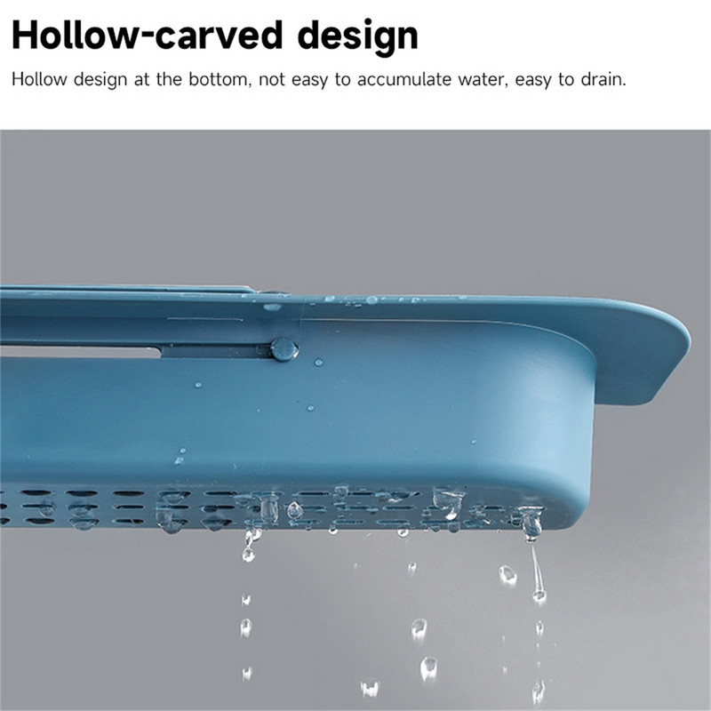 Jauns teleskopiskais izlietnes plaukts virtuves izlietnes organizators ziepju sūklis turētājs izlietnes notekas plaukts uzglabāšanas grozs virtuves sīkrīki aksesuāri