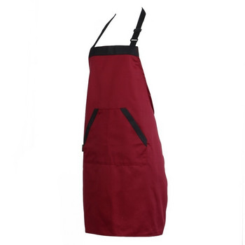 Μαύρη κόκκινη Unisex ποδιά κουζίνας σεφ με 2 αδιάβροχες ποδιές μονόχρωμη πολυεστέρα τσέπης
