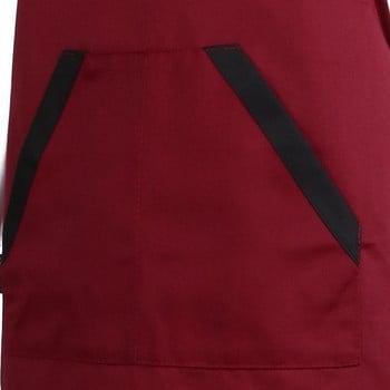 Черна червена унисекс кухненска престилка за кетъринг с 2 джоба Едноцветни полиестерни водоустойчиви престилки