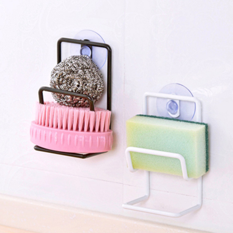 2gab Virtuves vannas istabas organizators Piesūceknis Base Brush Sūklis Izlietne Dvieļu plaukts Mazgāšanas Turētājs sienas plauktu klāsts virtuve