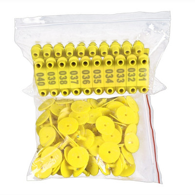 100GAB Aitu kazu cūku liellopu liellopu gaļas govju ausu uzlīmes ar numuru, kas uzdrukāts lauksaimniecības dzīvnieku identifikācijas kartei, izbalēšanas izturīga G2AB