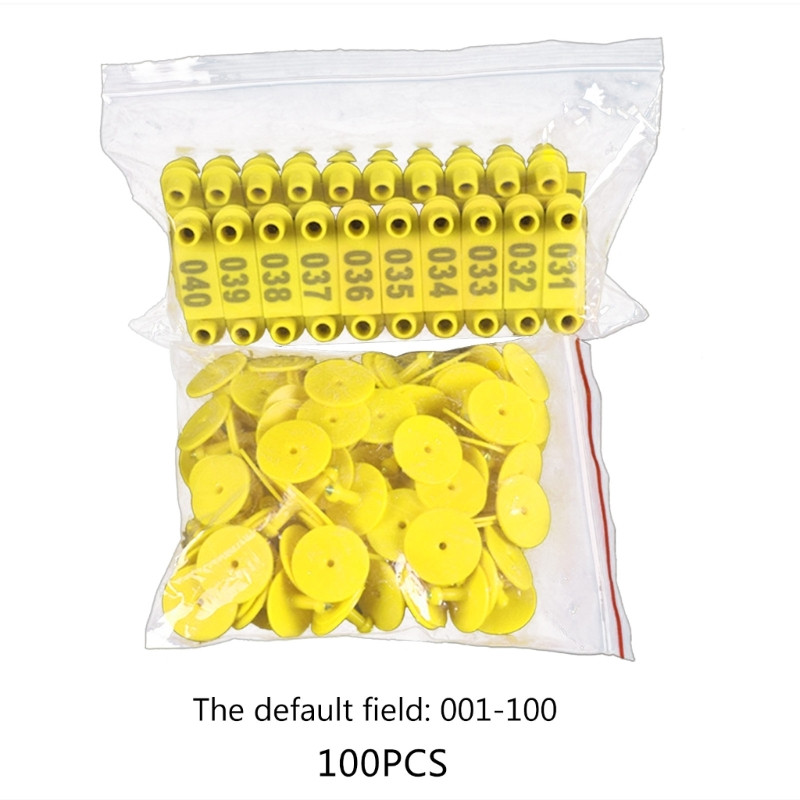 100GAB Aitu kazu cūku liellopu liellopu gaļas govju ausu uzlīmes ar numuru, kas uzdrukāts lauksaimniecības dzīvnieku identifikācijas kartei, izbalēšanas izturīga G2AB