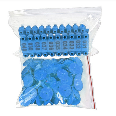 Aitu ausu birkas ar viena gabala liellopu ausu numura zīmi Mājputnu fermas dzīvnieku identifikācijas zīmes 100 gab.