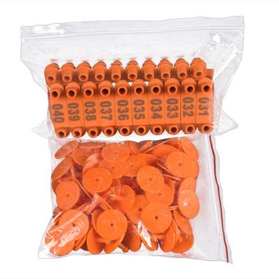 Aitu ausu birkas ar viena gabala liellopu ausu numura zīmi Mājputnu fermas dzīvnieku identifikācijas zīmes 100 gab.