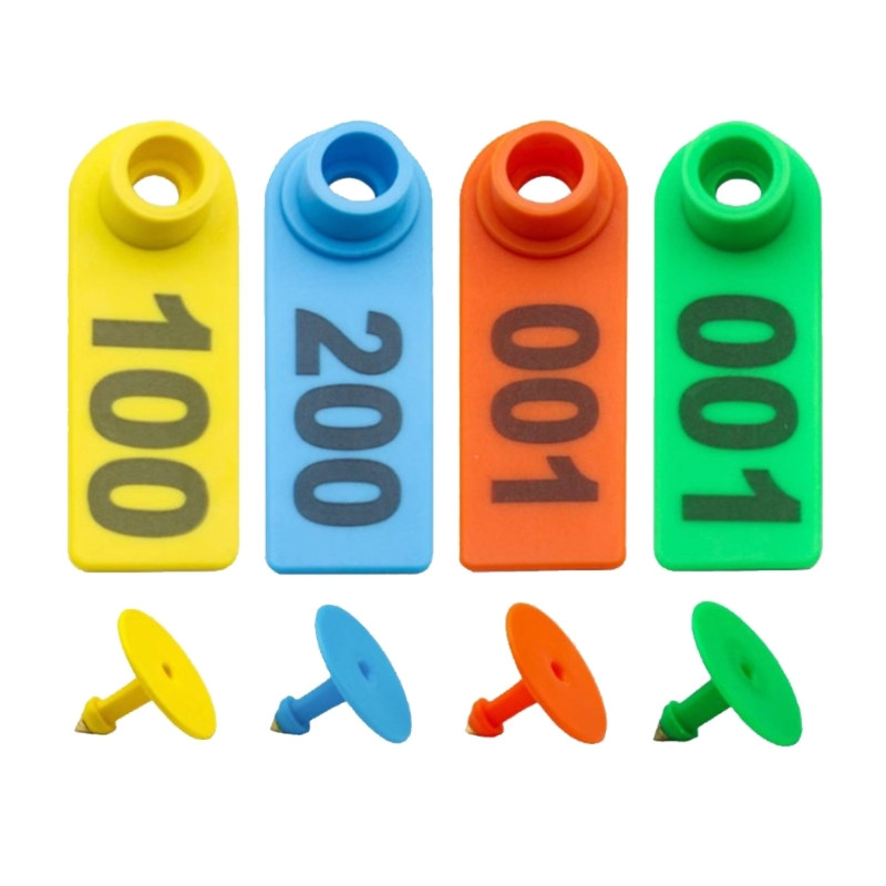 Aitu ausu birkas ar viena gabala liellopu ausu numura zīmi Mājputnu fermas dzīvnieku identifikācijas zīmes 100 gab.