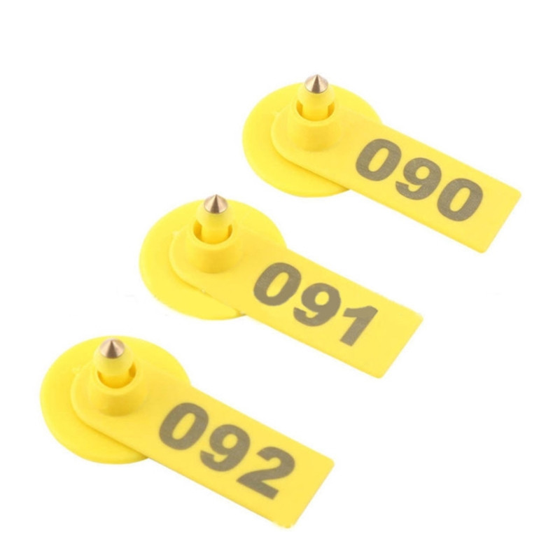 Aitu ausu birkas ar viena gabala liellopu ausu numura zīmi Mājputnu fermas dzīvnieku identifikācijas zīmes 100 gab.