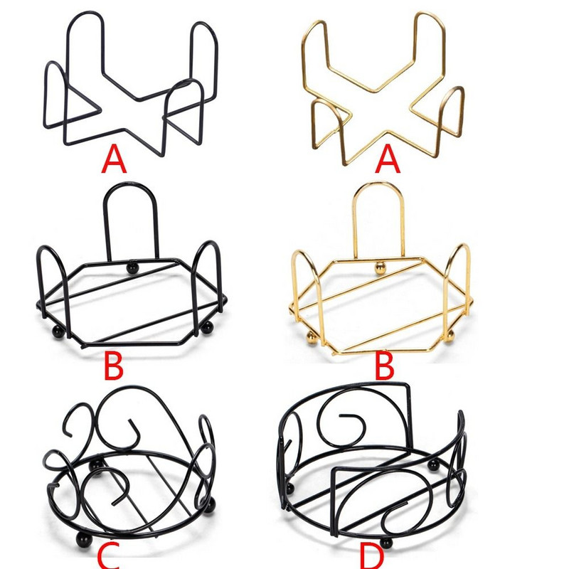 Dzelzs paliktņa organizatora šķīvju turētājs, melns paliktņa rāmis Mājas DIY galda piederumi dekorēšana kafijas krūze tējas paklājiņi virtuves piederumi
