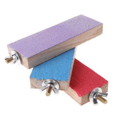 Parrot Perch Stand Holder Platform Colorful Wood Paw Grinding Bird Parakeet Toys