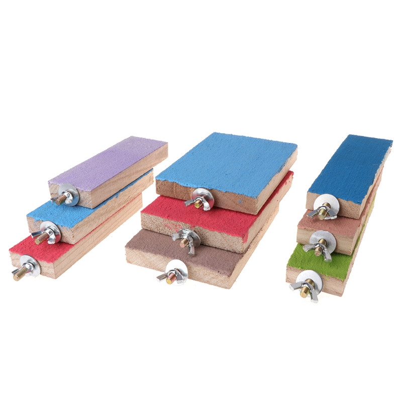 Πλατφόρμα βάσης βάσης πέρκας Parrot Colorful Wood Paw Grinding Bird Parakeet Toys