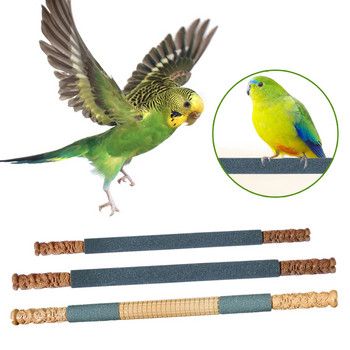 Pet Bird Perches Stand Μύλος Paw Grinding Rod Ξύλινο ραβδί Parrot Bird Stand Rack Κλουβί Αξεσουάρ παιχνίδια για πουλιά