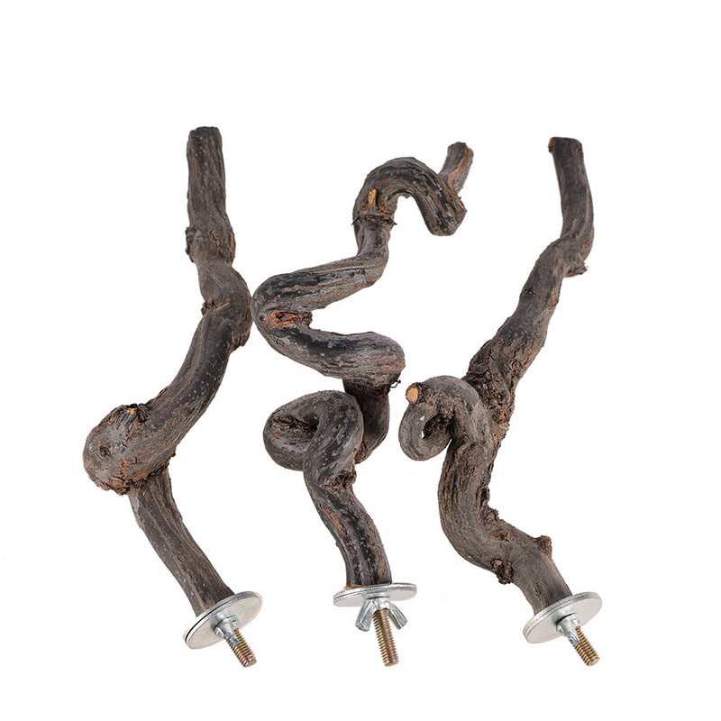 Asara papagailis, stāvošs zars Dabīga koka statīva stieņi Būrī pieguļoša koka rotaļlieta maziem un vidējiem putniem Putnu aksesuāri